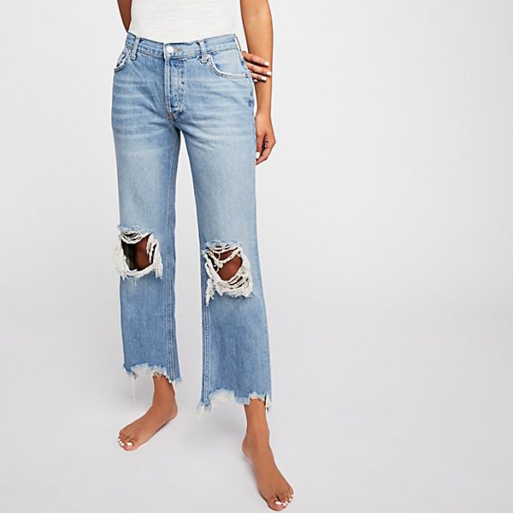 Maggie Mid-Rise Straight-Leg Jeans: Light Stone